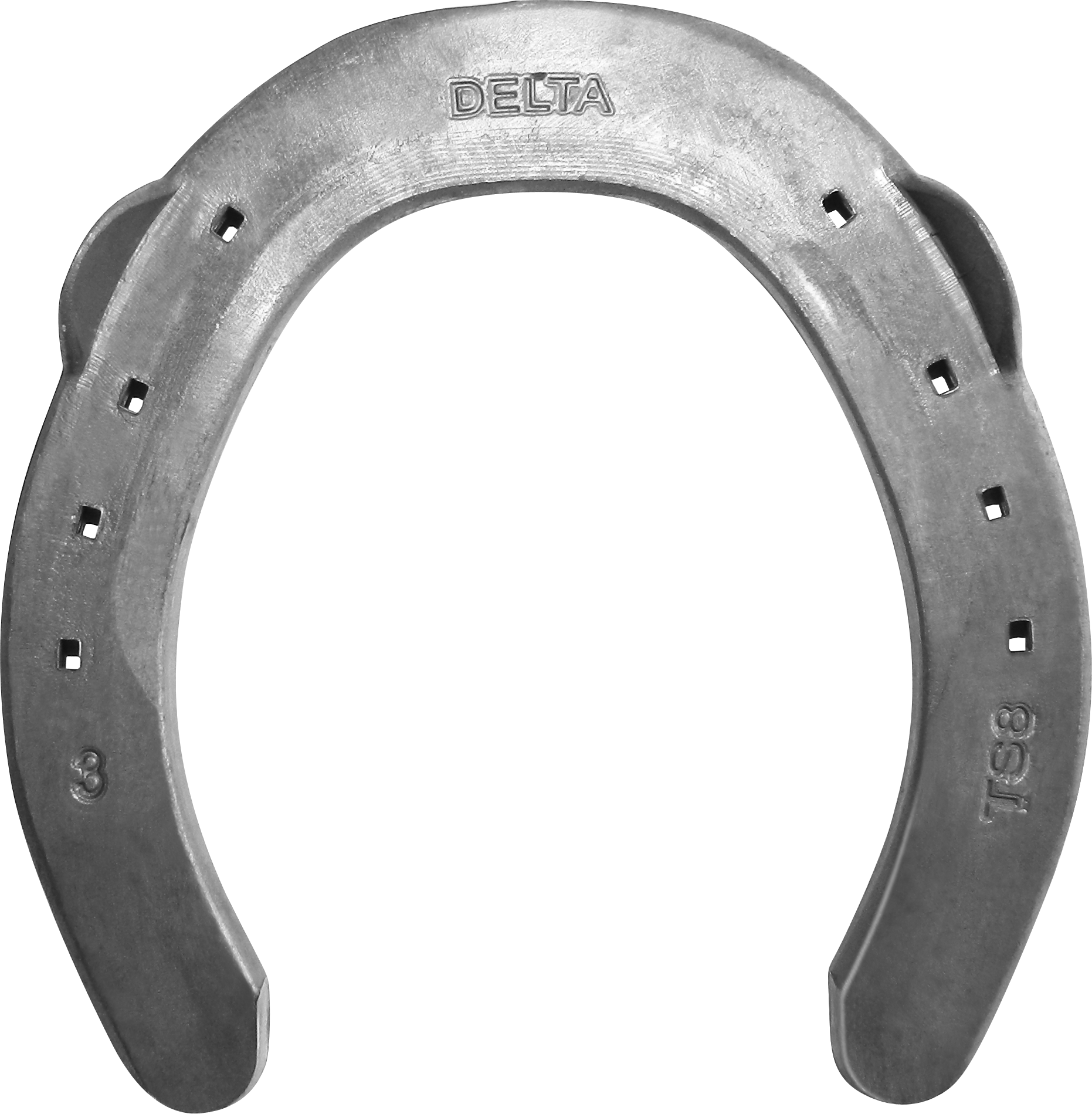Herradura de acero para caballo Delta TS8 mano doble pestaña